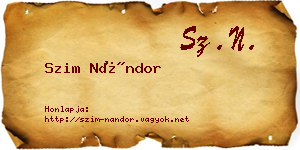 Szim Nándor névjegykártya