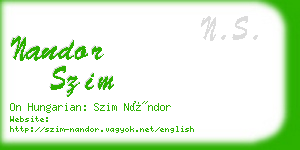 nandor szim business card